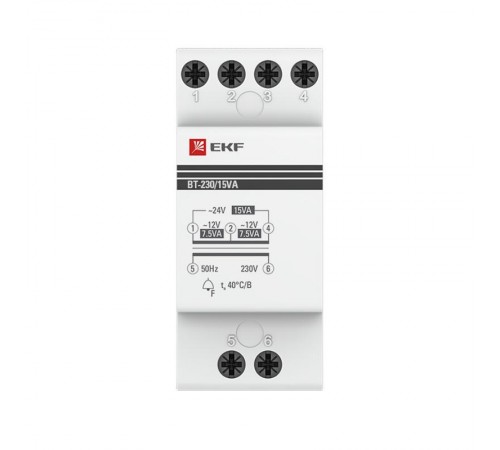 Трансформатор звонковый модульный BT-230В/12-12В 15ВА EKF PROxima  bt-230/15va  EKF
