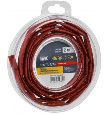 Трубка термоусадочная ТТУ нг-LS 5/2,5 красная (2м/упак) IEK  UDR12-005-D25-002-K04-T  IEK