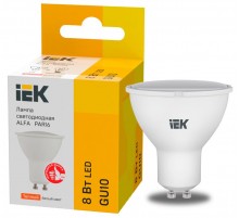 Лампа светодиодная  ALFA PAR16 софит 8Вт 230В 3000К GU10 (6шт)  LLA-PAR16-8-230-3-GU10-6  IEK