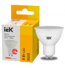Лампа светодиодная  ALFA PAR16 софит 8Вт 230В 3000К GU10 (6шт)  LLA-PAR16-8-230-3-GU10-6  IEK