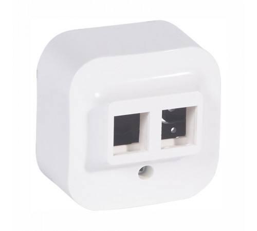 Quteo Белый Адаптер для 1 или 2 розеток RJ45 Keystone  782226  Legrand