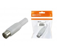 Штекер TV антенный пласт. без пайки белый, инд. упаковка   SQ1809-0008  TDM