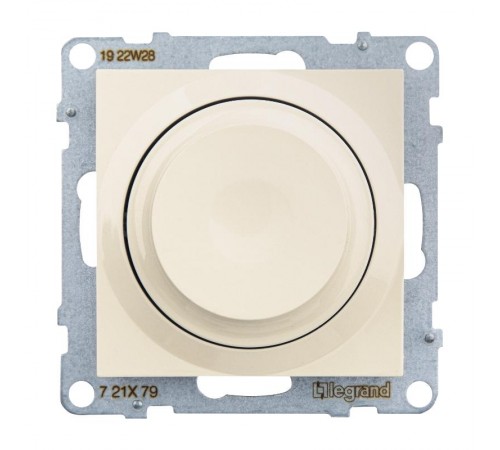 SUNO Светорегулятор с поворотной ручкой универсальный 300Вт без нейтрали. Цвет "Слоновая кость"  721279  Legrand