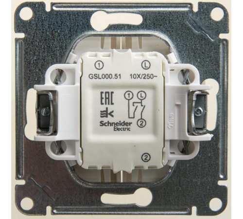 Glossa Перламутр Выключатель 2-клавишный, сх.5, 10АХ  GSL000651  SE