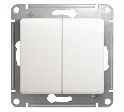 Glossa Перламутр Выключатель 2-клавишный, сх.5, 10АХ  GSL000651  SE