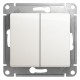 Glossa Перламутр Выключатель 2-клавишный, сх.5, 10АХ  GSL000651  SE