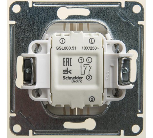 Glossa Перламутр Выключатель 2-клавишный, сх.5, 10АХ  GSL000651  SE