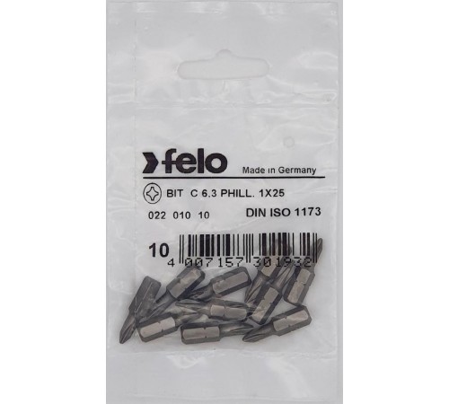 Бита крестовая серия Industrial PH 1X25, 10 шт  02201010  Felo