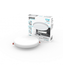 Светильник встраиваемый downlight Elementary Adjustable Frameless FL круг 17W, 1600lm, 4000K, 119mm, монтаж 55-95, 1/60  9034460218  Gauss