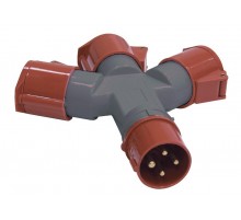 Адаптер трехлучевой TS1013-214 3Р+РЕ 16А 380В IP44  PAS32-016-4  IEK