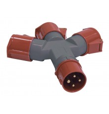 Адаптер трехлучевой TS1013-214 3Р+РЕ 16А 380В IP44  PAS32-016-4  IEK