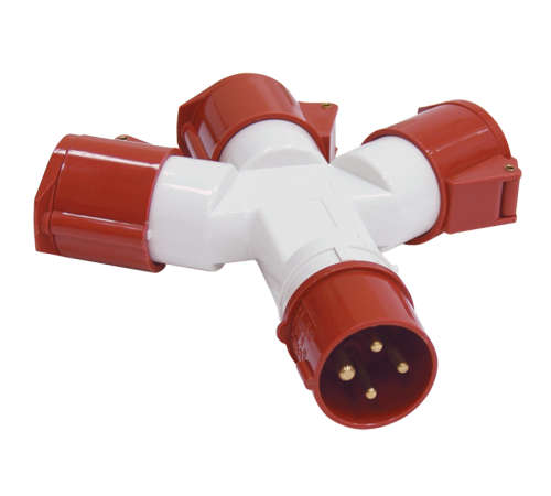 Адаптер трехлучевой TS1013-214 3Р+РЕ 16А 380В IP44  PAS32-016-4  IEK