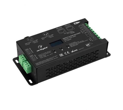 Декодер SMART-K55-DMX (12-24V, 5x6A, XLR3) (Arlight, Металл)  028449  Arlight