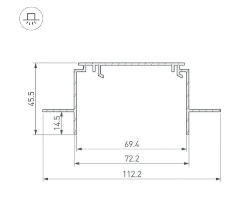 Профиль-держатель TEK-POWER-RW70F-GH13-2000  019884  Arlight