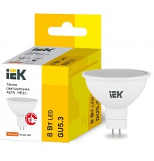 Лампа светодиодная ALFA MR16 софит 8Вт 230В 3000К GU5,3  LLA-MR16-8-230-30-GU5  IEK