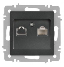 Розетка Intro Accent 6-303-07 информационная RJ45, IP20, СУ, графит  Б0063638  Intro