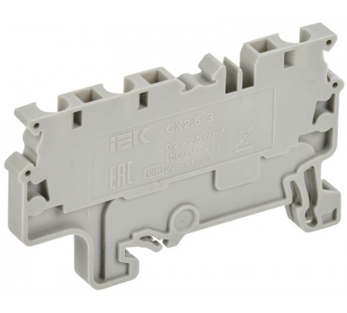 ARMAFIX Клемма пруж. CX2.5-3 2,5мм2 3-конт. серая  AF-CT40-00-3-K03-002  IEK