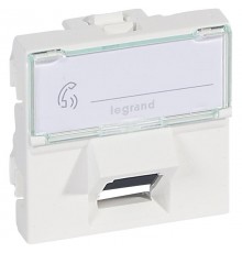 Розетка RJ 45 - Программа Mosaic - категория 6 - FTP 45° - 2 модуля - белый - LCS  076505  Legrand