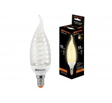 Лампа энергосберегающая КЛЛ 11Вт E14 827 cвеча витая на ветру СTW (mini)  SQ0323-0140  TDM