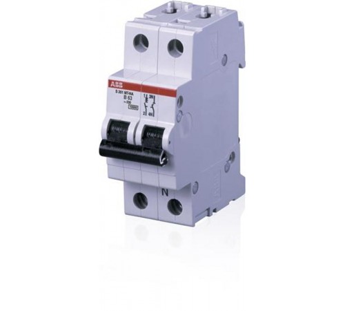 Выключатель автоматический двухполюсный (1п+N) S201MT 10А B 10кА (S201MT-B10NA)  2CDS271106R0105  ABB