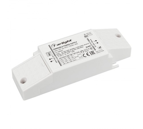 Блок питания ARJ-SP-36-PFC-TRIAC-INS (36W, 30-52V, 0.5-0.7A) 026058(1)  Arlight
