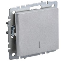 BRITE Выключатель 1-клавишный с индикацией 10А ВС10-1-1-БрА алюминий  BR-V10-1-10-K47  IEK