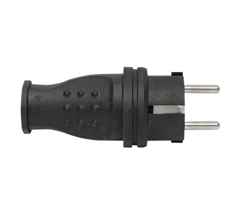 Вилка прямая каучуковая 230В, 2P+PE, 16A, IP44 Basic  RPS-011-16-230-44  EKF