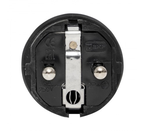 Вилка прямая каучуковая 230В, 2P+PE, 16A, IP44 Basic  RPS-011-16-230-44  EKF