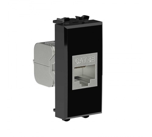 Компьютерная розетка "Черный квадрат" "Avanti" RJ-45 модульная, кат. 5е экранированная 1 мод  4402761  DKC
