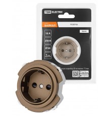 Розетка 2П+З 16А 250В с защ. шт. бронза, "Байкал"   SQ1819-0407  TDM