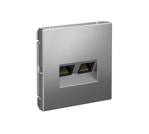 ArtGallery Сталь Розетка двойная компьютерная RJ45+RJ45, кат. 5е, механизм  GAL000985  SE