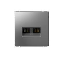 ArtGallery Сталь Розетка двойная компьютерная RJ45+RJ45, кат. 5е, механизм  GAL000985  SE