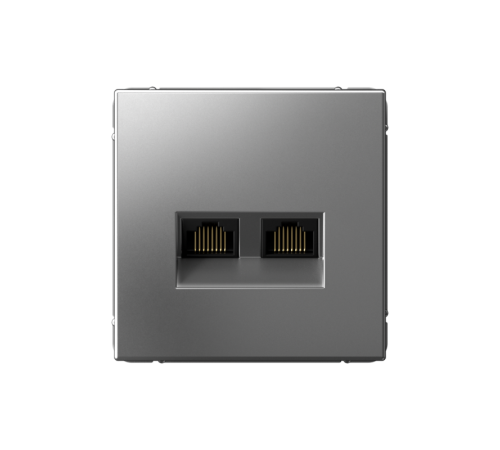 ArtGallery Сталь Розетка двойная компьютерная RJ45+RJ45, кат. 5е, механизм  GAL000985  SE