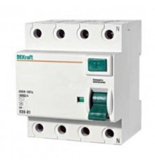 Выключатель дифференциальный (УЗО) УЗО-03 4п 63А 100мА тип AC  14088DEK  DEKraft