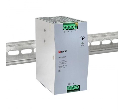 Блок питания на дин рейку 240 Вт,Uвх ~ 220 В AC, Uвых - 48 В DC постоянного тока DR-E-240W-48 EKF