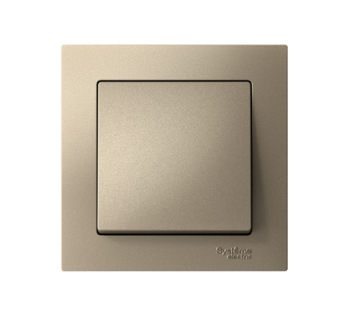 AtlasDesign Шампань Выключатель 1-клавишный, сх.1, 10АХ, (в сборе с рамкой), быстрозажимные клеммы  ATN000512S  SE