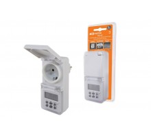 Таймер розеточный ТРЭ-02-1мин/7дн-10on/off-8А-IP44 (недельный, защита от влаги)  SQ1506-0005  TDM ELECTRIC