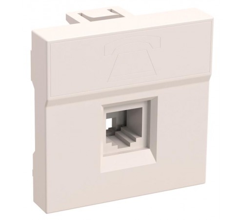 Розетка телефонная RJ-11 кат.3,  2 модуля. РКФ-20-00-П  CKK-40D-RT2-K01  IEK