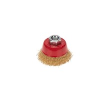 Щетка чашечная для УШМ, витая латунированная проволока, 65мм, М14  KR-91-1211  Kranz