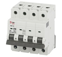 Автоматический выключатель PRO VA63-4P10D6 ВА47-63 4P 10А кривая D 6кА   Б0063240  ЭРА