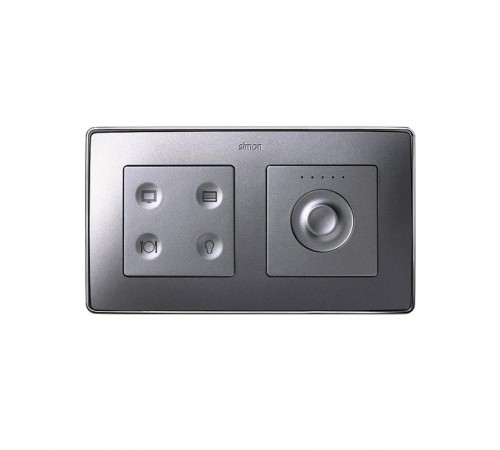 Комплект 4-кл сенсорн.выкл.+ сенс.регулятор, с тематич. маркиров. Т3, LON, алюминий  8000655-093  Simon