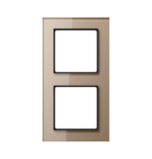 Рамка для вертикальной и горизонтальной установки, 2 поста; стекло; шампань; A CREATION  AC582GLCH  Jung