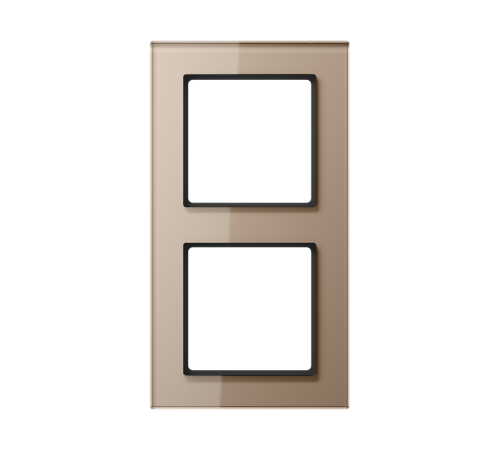 Рамка для вертикальной и горизонтальной установки, 2 поста; стекло; шампань; A CREATION  AC582GLCH  Jung