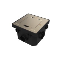 MultiDesk Лючок на 2 модуля IP44 с монтажной коробкой для бетонных полов НИКЕЛЬ, тип MDK20  MDK20202NC  SE