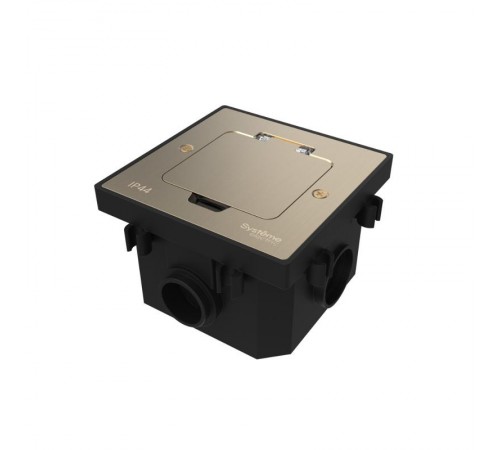 MultiDesk Лючок на 2 модуля IP44 с монтажной коробкой для бетонных полов НИКЕЛЬ, тип MDK20  MDK20202NC  SE