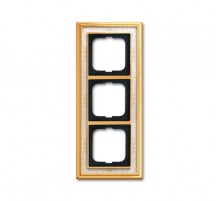 Рамка 3-постовая, серия Династия, Латунь полированная, белая роспись  1754-0-4572   2CKA001754A4572  ABB