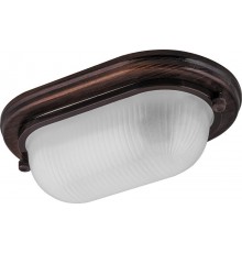 Светильник накладной пылевлагозащищенный под лампу НБО 04-60-021 220V 60Вт Е27 IP54 дерево, орех, овал  11575  FERON