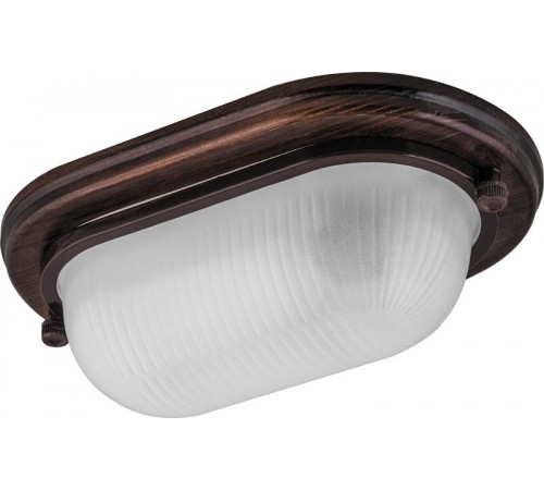 Светильник накладной пылевлагозащищенный под лампу НБО 04-60-021 220V 60Вт Е27 IP54 дерево, орех, овал  11575  FERON