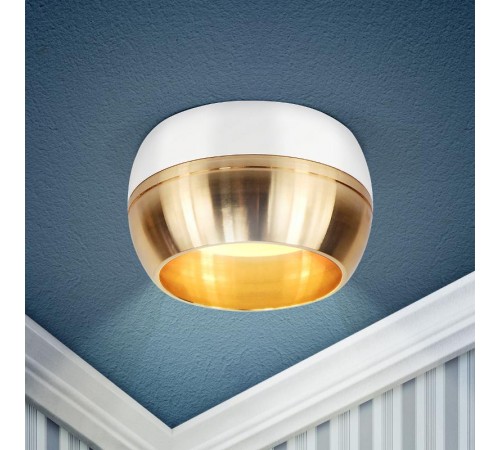 Светильник накладной подсветка OL14 GX53 WH/GD под GX53, белый/золото (40/1440)  Б0049038  ЭРА