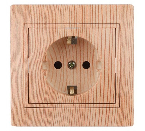 1-202-11 Intro Розетка 2P+E Schuko, 16А-250В, IP20, СУ, Plano, сосна  Б0030061  Intro